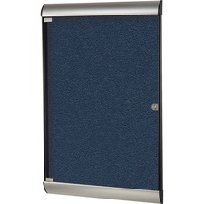 Ghent Silhouette Enclosed Navy Vinyl Tackboard