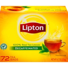 Lipton® Decaf Black Tea Bag - Black Tea - 16 oz Per Bag - 72 Teabag - Decaffeinated - 72 / Box