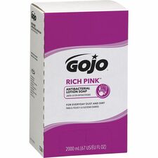 Gojo Rich Pink Antibacterial Lotion Soap Refill - 2.11 quart - Soil Remover - Antibacterial - 1 Each