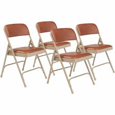 National Public Seating 1200 Series Upholstered Folding Chair - Honey Brown
