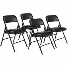 National Public Seating 1200 Series Upholstered Folding Chair - Caviar Black