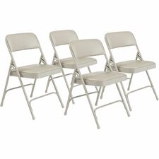 National Public Seating 1200 Series Upholstered Folding Chair - Warm Gray