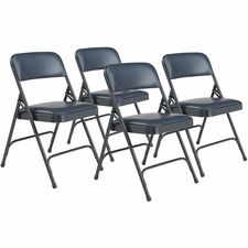 National Public Seating 1200 Series Upholstered Folding Chair - Dark Midnight Blue