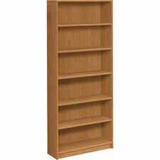 HON 1870 Series Bookcase - 6 Shelf(ves) - 84" Height x 36" Width x 11.50" Depth - Floor - Durable, Sturdy, Square Corner, Abrasion Resistant, Adjustable, Stain Resistant, Scratch Resistant, Spill Resistant, Leveling Glide - Laminate - Harvest - Hardboard - 1 Each