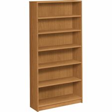 HON 1870 Series Bookcase - 6 Shelf(ves) - 72.63" Height x 36" Width x 11.50" Depth - Floor - Adjustable Shelf, Scratch Resistant, Spill Resistant, Stain Resistant, Leveling Glide, Sturdy - Harvest - 1 Each