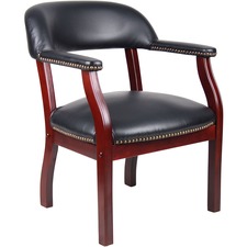 Boss Management Chair - Black - Vinyl - 1 Each