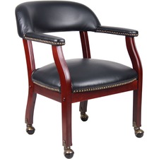 Boss Management Chair - Black - Vinyl - 1 Each