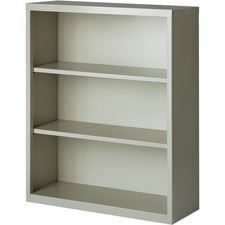 Lorell Fortress Series Bookcase light gray steel 42 inch height