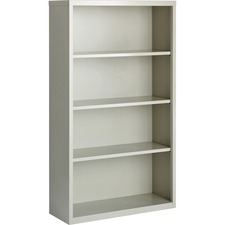 Lorell Fortress Series Bookcase light gray steel 60 inch height