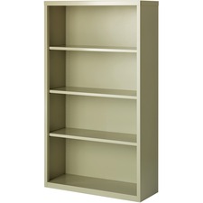 Lorell Fortress Series Bookcase putty steel 60 inch height