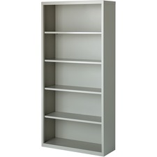 Lorell Fortress Series Bookcase light gray steel 72 inch height