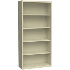 Lorell Fortress Series Bookcase putty steel 72 inch height