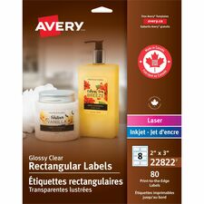 Avery Glossy Clear Rectangle Labels