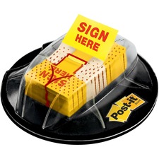 Post-it Sign Here Flags in Desk Grip Dispenser Yellow