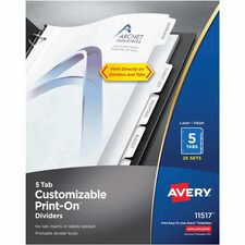 Avery Customizable Print-On Dividers 125 Divider Set
