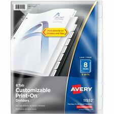 Avery Customizable Print-On Dividers 40 count 8 tab