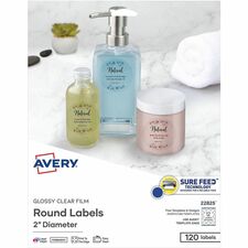 Avery Printable Round Labels 2 inch Glossy Clear 120 Labels