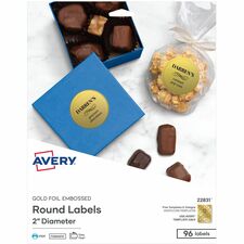 Avery Promotional Label 2 inch Matte Gold 96 Labels