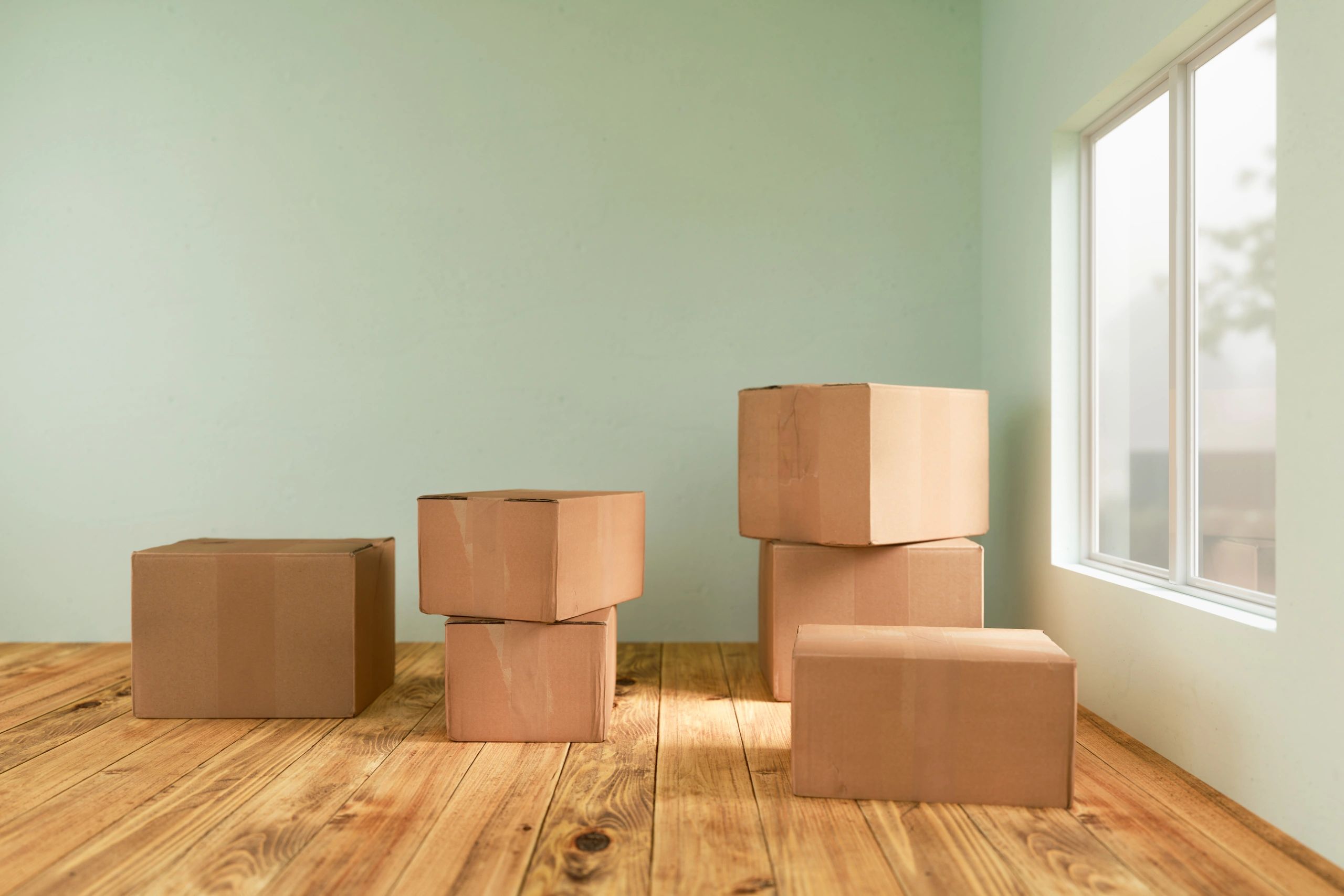 Stacked boxes ready for welcome kit distribution
