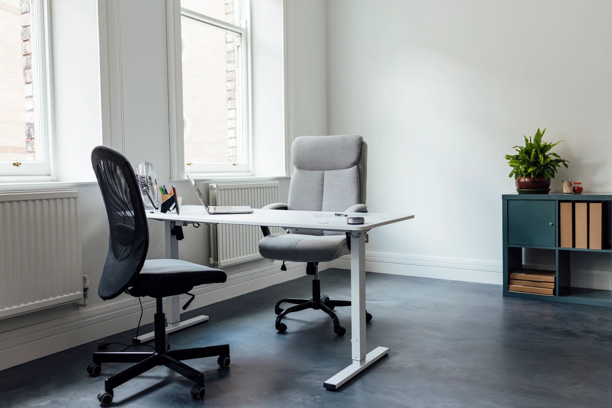 Organized office workspace for employee onboarding