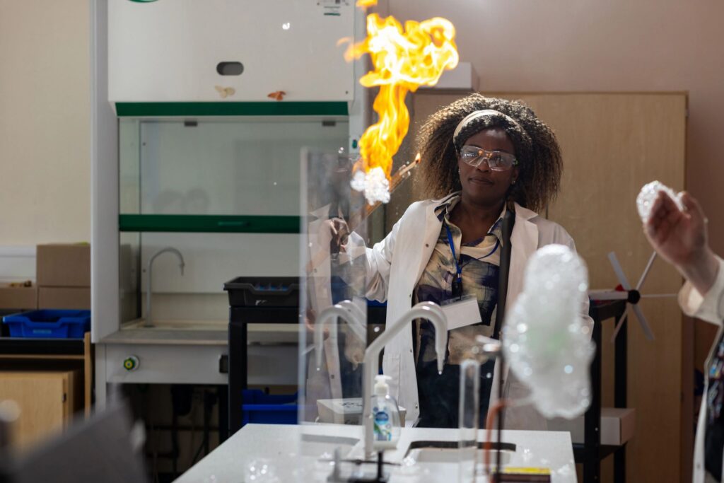 Flames During Science Experiment