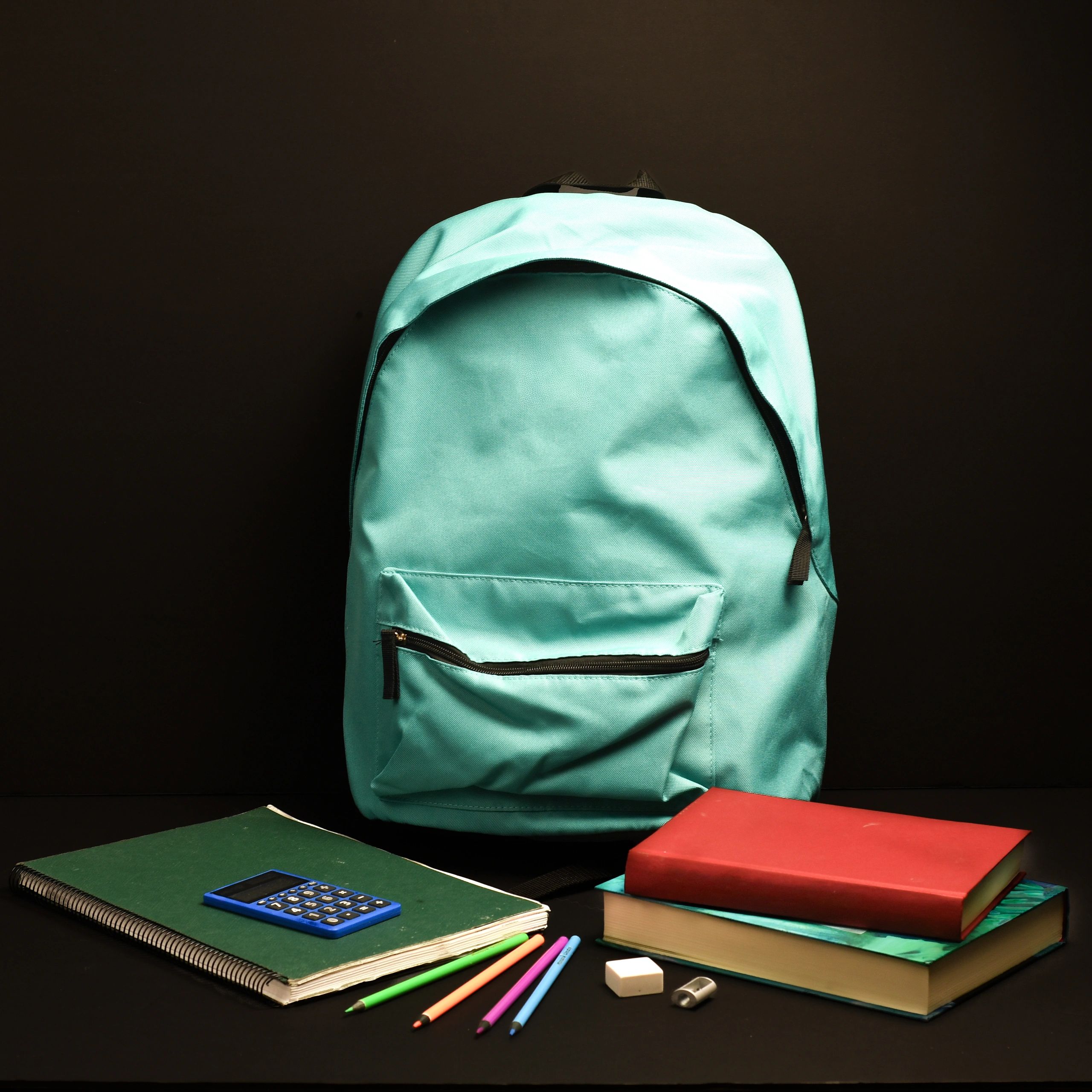 School supplies and backpack for back-to-school shopping